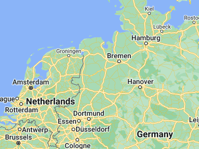 Map showing location of Essen (52.72258, 7.9371)