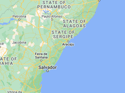 Map showing location of Estância (-11.26833, -37.43833)