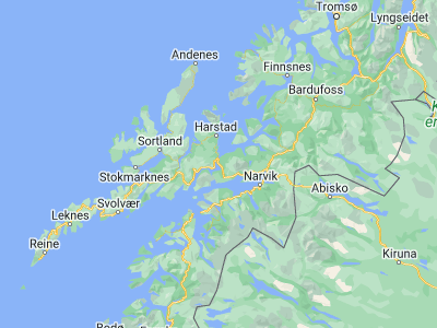 Map showing location of Evenskjer (68.58491, 16.57546)