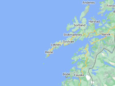 Map showing location of Evjen (68.26667, 13.73333)