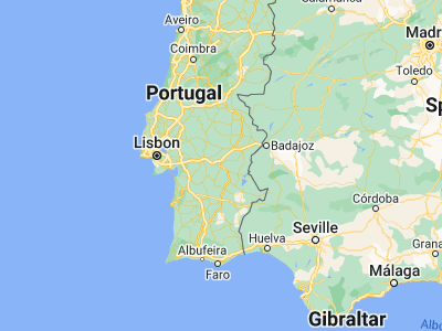 Map showing location of Évora (38.56667, -7.9)