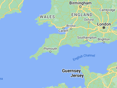 Map showing location of Exeter (50.7236, -3.52751)