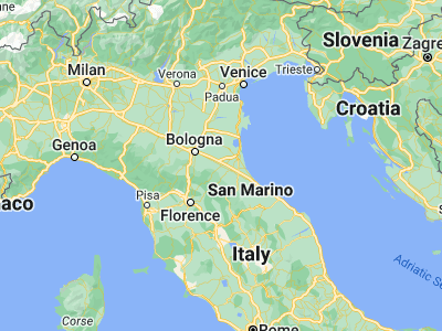 Map showing location of Faenza (44.2857, 11.88334)