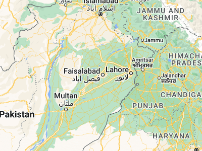 Map showing location of Faisalābād (31.41667, 73.08333)