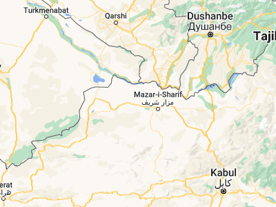 Map showing location of Faīẕābād (36.82103, 66.45964)