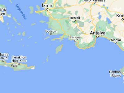 Map showing location of Faliraki (36.33981, 28.19942)