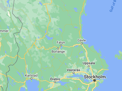 Map showing location of Falun (60.60357, 15.62597)