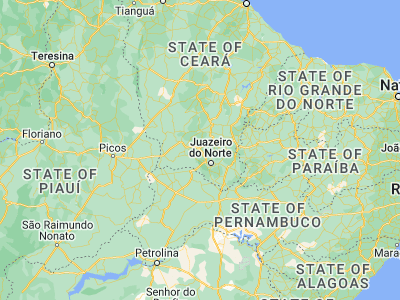 Map showing location of Farias Brito (-6.93056, -39.56556)