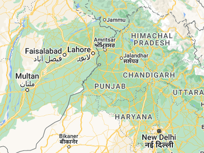 Map showing location of Farīdkot (30.67238, 74.75835)