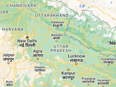 Map showing location of Farīdpur (28.2091, 79.5393)
