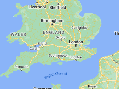 Map showing location of Farnborough (51.53333, -1.36667)
