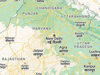Map showing location of Farrukhnagar (28.44757, 76.82302)