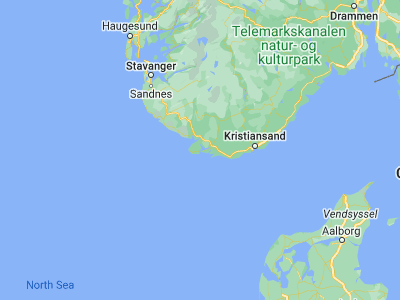 Map showing location of Farsund (58.09479, 6.80468)