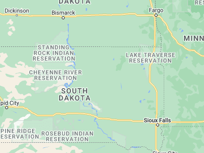 Map showing location of Faulkton (45.03497, -99.124)