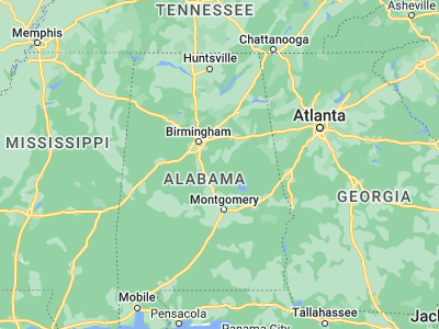Map showing location of Fayetteville (33.14567, -86.40581)
