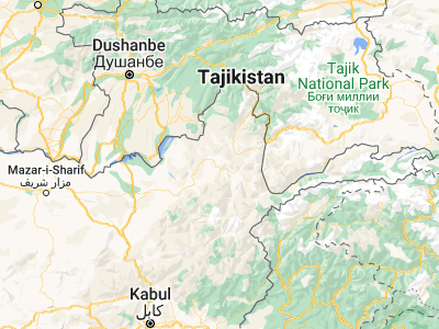 Map showing location of Fayzabad (37.11664, 70.58002)