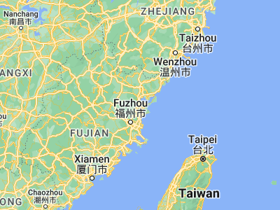 Map showing location of Feiluan (26.5625, 119.5975)