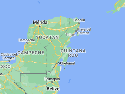 Map showing location of Felipe Carrillo Puerto (19.5775, -88.04529)