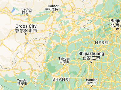 Map showing location of Fenghuang (38.9978, 112.29779)