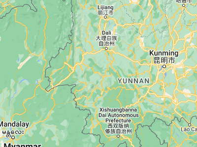 Map showing location of Fengshan (24.58333, 99.9)