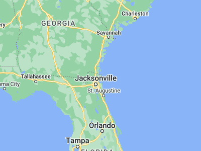 Map showing location of Fernandina Beach (30.66968, -81.46259)