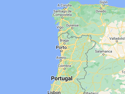 Map showing location of Ferreiros (41.35, -8.55)