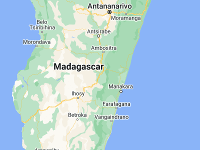 Map showing location of Fianarantsoa (-21.45267, 47.08569)