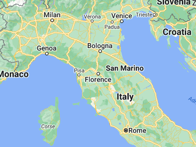 Map showing location of Florence (43.76667, 11.25)
