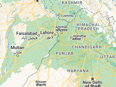 Map showing location of Fīrozpur (30.92574, 74.61311)