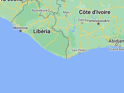 Map showing location of Fish Town (5.19639, -7.87556)