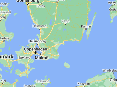 Map showing location of Fjälkinge (56.05, 14.28333)