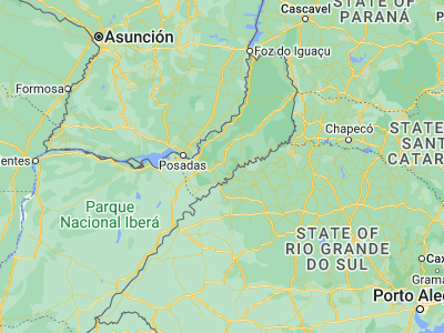 Map showing location of Florentino Ameghino (-27.56667, -55.13333)