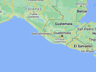 Map showing location of Flores Costa Cuca (14.65, -91.81667)