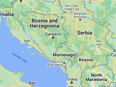 Map showing location of Foča (43.50646, 18.77854)