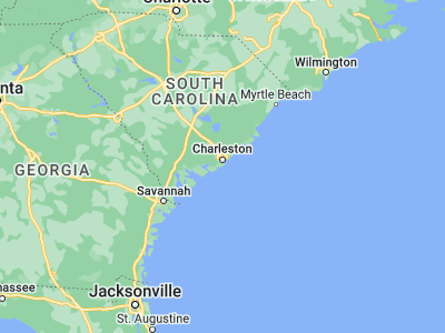 Map showing location of Folly Beach (32.65518, -79.94037)