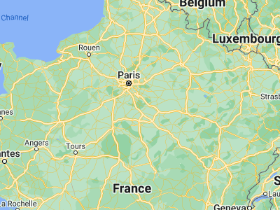 Map showing location of Fontainebleau (48.4, 2.7)