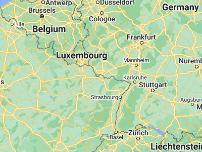 Map showing location of Forbach (49.18333, 6.9)