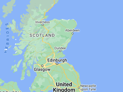 Map showing location of Forfar (56.64313, -2.89026)