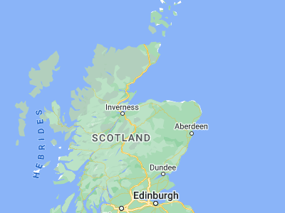 Map showing location of Forres (57.61125, -3.61078)