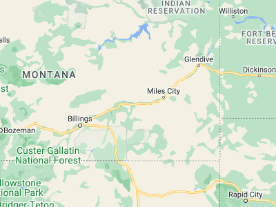 Map showing location of Forsyth (46.26638, -106.67781)
