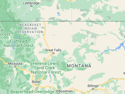 Map showing location of Fort Benton (47.8183, -110.66744)