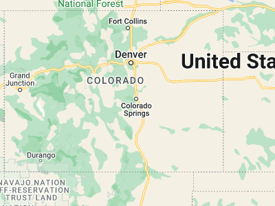Map showing location of Fort Carson (38.73749, -104.78886)