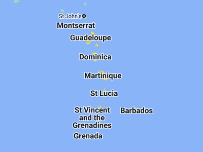 Map showing location of Fort-de-France (14.60892, -61.07334)