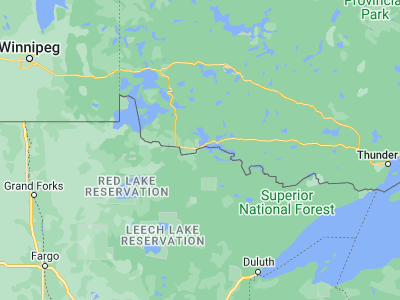 Map showing location of Fort Frances (48.59988, -93.4003)