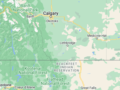 Map showing location of Fort Macleod (49.71671, -113.41857)