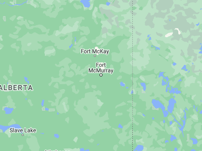 Map showing location of Fort McMurray (56.72676, -111.38103)