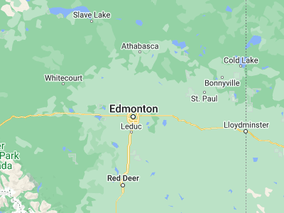 Map showing location of Fort Saskatchewan (53.71684, -113.2187)