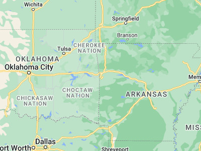 Map showing location of Fort Smith (35.38592, -94.39855)