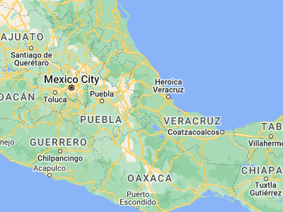 Map showing location of Fortín de las Flores (18.9, -97)