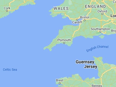 Map showing location of Fowey (50.33634, -4.6386)